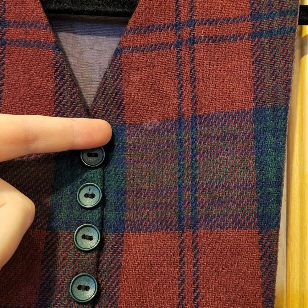 Cobra Wool Mixture Made In Ireland Tartan Plaid Pleated Girls Jumper Dress - Picture 5 of 12